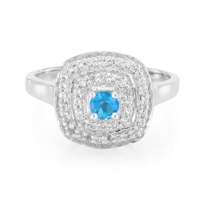 Anillo en plata con Apatita azul neón