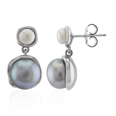 Pendientes en plata con Perla plateada Freshwater (TPC)