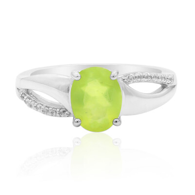 Anillo en plata con Ópalo verde de Brasil