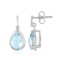 Pendientes en plata con Topacio azul cielo