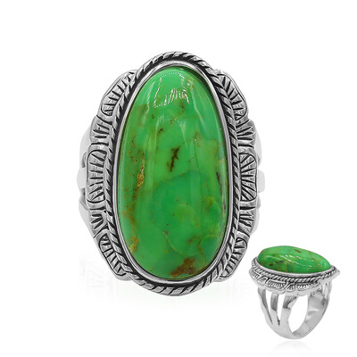 Anillo en plata con Turquesa verde Mohave Kingman (Art of Nature)