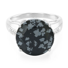 Anillo en plata con Obsidiana Copo de Nieve