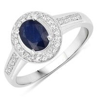 Anillo en plata con Zafiro azul