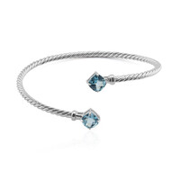 Brazalete en plata con Topacio azul cielo