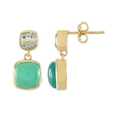 Pendientes en plata con Calcedonia verde