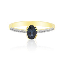 Anillo en oro con Espinela azul