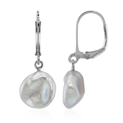 Pendientes en plata con Perla gris freshwater Keshi (TPC)