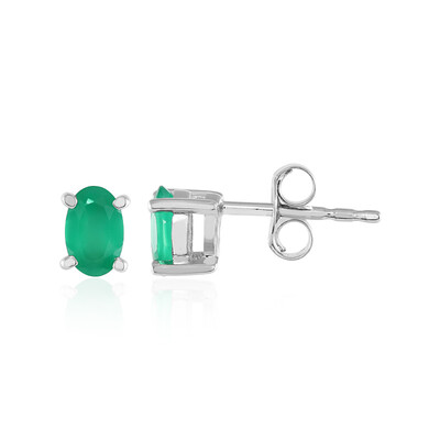 Pendientes en plata con Ónix verde