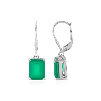 Pendientes en plata con Ónix verde