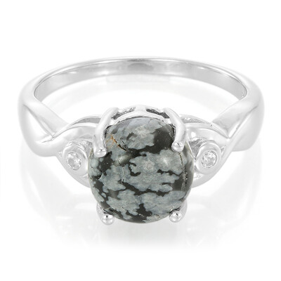 Anillo en plata con Obsidiana Copo de Nieve