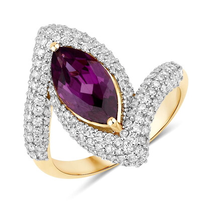 Anillo en oro con Granate Magenta (SUHANA)