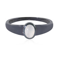 Anillo en plata con Piedra de Luna arcoíris