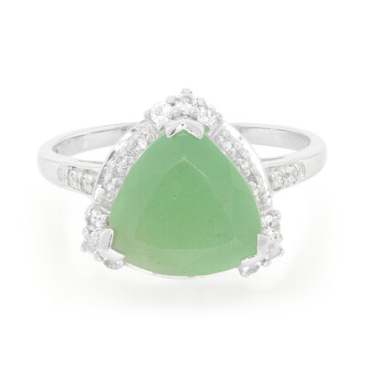 Anillo en plata con Calcedonia verde