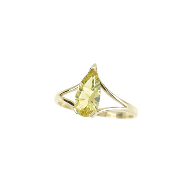 Anillo en oro con Citrino de color limón (dagen)