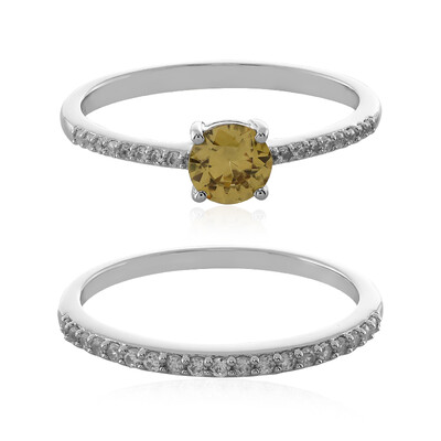 Anillo en plata con Zircón amarillo