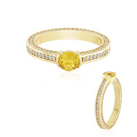 Anillo en plata con Berilo amarillo