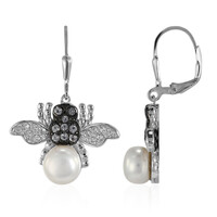 Pendientes en plata con Perla Freshwater