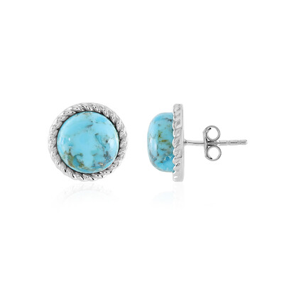 Pendientes en plata con Turquesa azul del Mohave Kingman (Faszination Türkis)