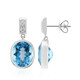 Pendientes en plata con Topacio azul suizo (Pallanova)