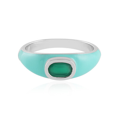 Anillo en plata con Ónix verde