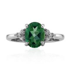 Anillo en plata con Topacio verde mariposa