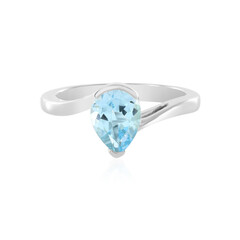 Anillo en plata con Topacio azul cielo