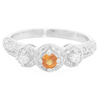 Anillo en plata con Zafiro naranja