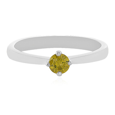 Anillo en plata con Diamante I3 amarillo