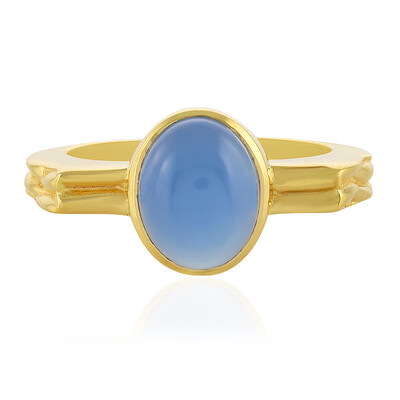 Anillo en plata con Calcedonia azul (MONOSONO COLLECTION)