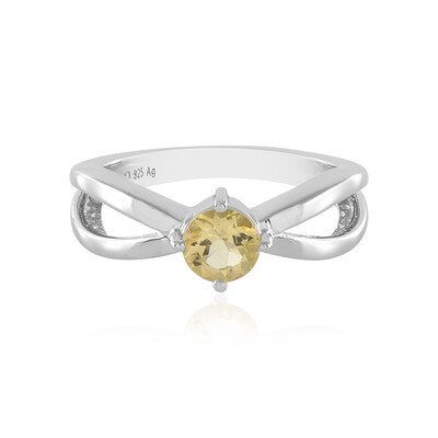 Anillo en plata con Berilo amarillo