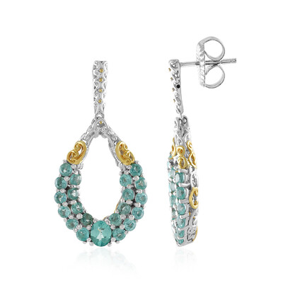 Pendientes en plata con Fluorapatita verde (Gems en Vogue)