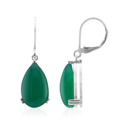 Pendientes en plata con Ágata verde