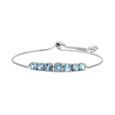 Brazalete en plata con Topacio azul cielo