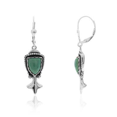 Pendientes en plata con Turquesa verde (Desert Chic)