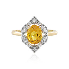 Anillo en oro con Berilo amarillo