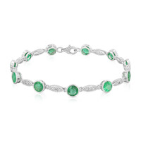 Brazalete en plata con Esmeralda de Zambia