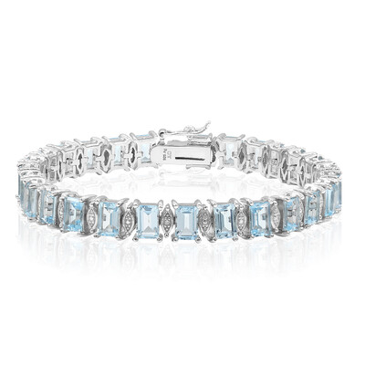 Brazalete en plata con Topacio azul cielo