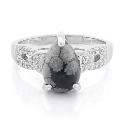 Anillo en plata con Obsidiana Copo de Nieve