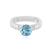 Anillo en plata con Topacio azul cielo