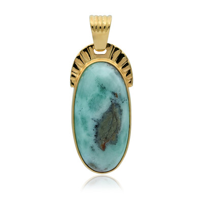 Colgante en plata con Larimar cobre