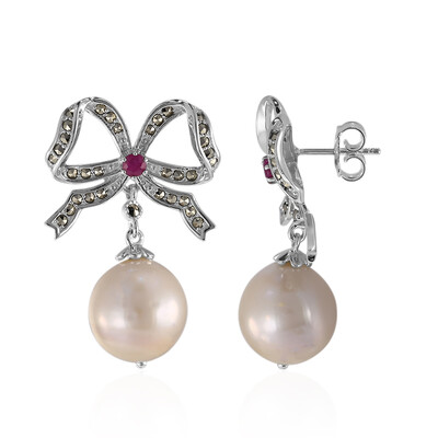 Pendientes en plata con Perla Freshwater (Annette classic)