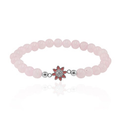 Brazalete en plata con Cuarzo rosa