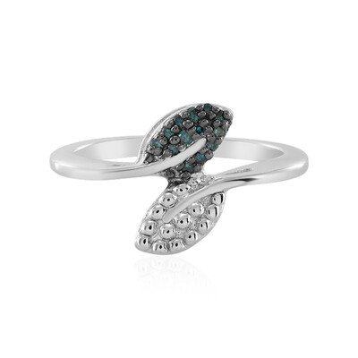 Anillo en plata con Diamante azul SI1