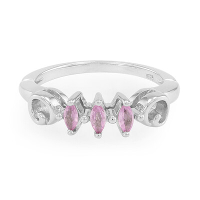 Anillo de hombre en plata con Zafiro de Ceilán rosa