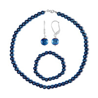 Set en plata con Hematita azul