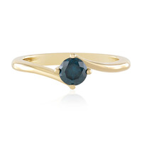 Anillo en oro con Diamante azul I2