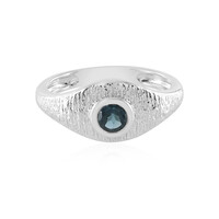 Anillo en plata con Topacio azul de Londres