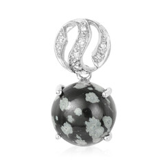 Colgante en plata con Obsidiana Copo de Nieve