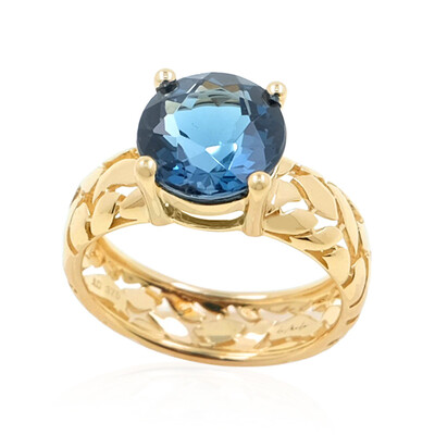 Anillo en oro con Topacio azul de Londres (de Melo)