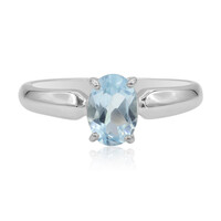 Anillo en plata con Topacio azul cielo